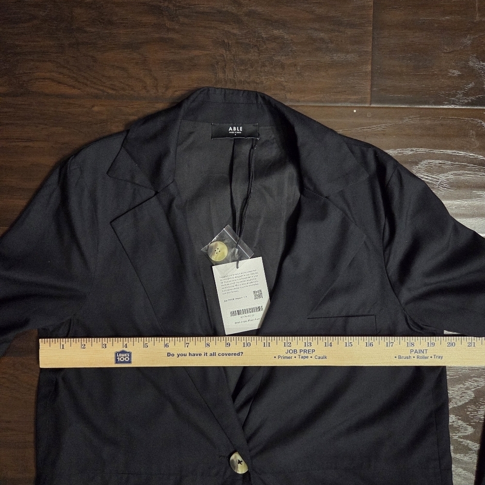 ABLE New Micah Drapey Black Blazer Size S - Picture 14 of 15